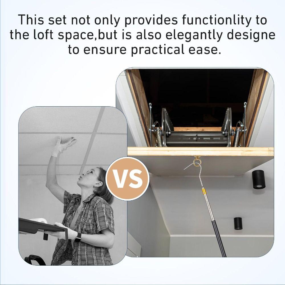 Extends Loft Stair Pull Hook Kit Attic Pull Down System Hook Set  For Home,Loft Hotel