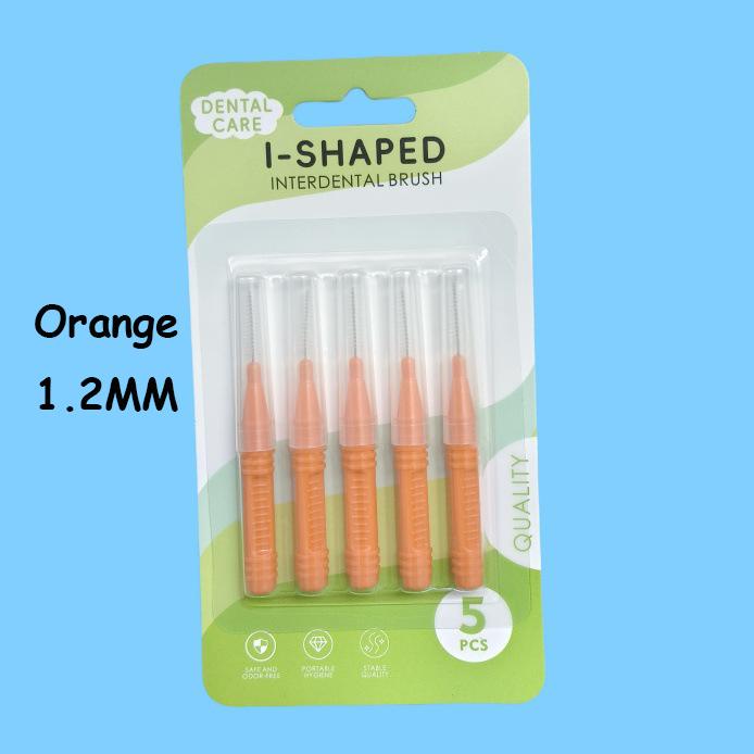 1/0.6-1.2Mm I Shape Interdental Brushes Orthodontic Cleaners Dental Tooth Brush Oral Care 5Pcs/Pack