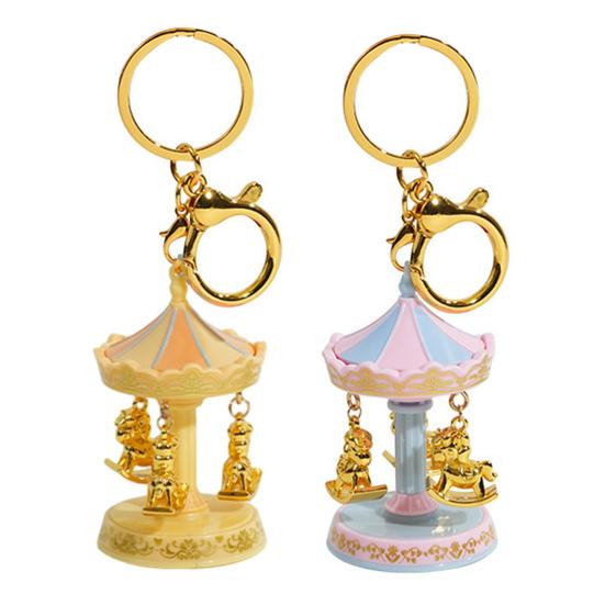 Keychain Portable Lightweight Compact Key Chain with Rotating Glitter Horse Pendant Keys Backpack Phone Decoration Stress Relief Gift