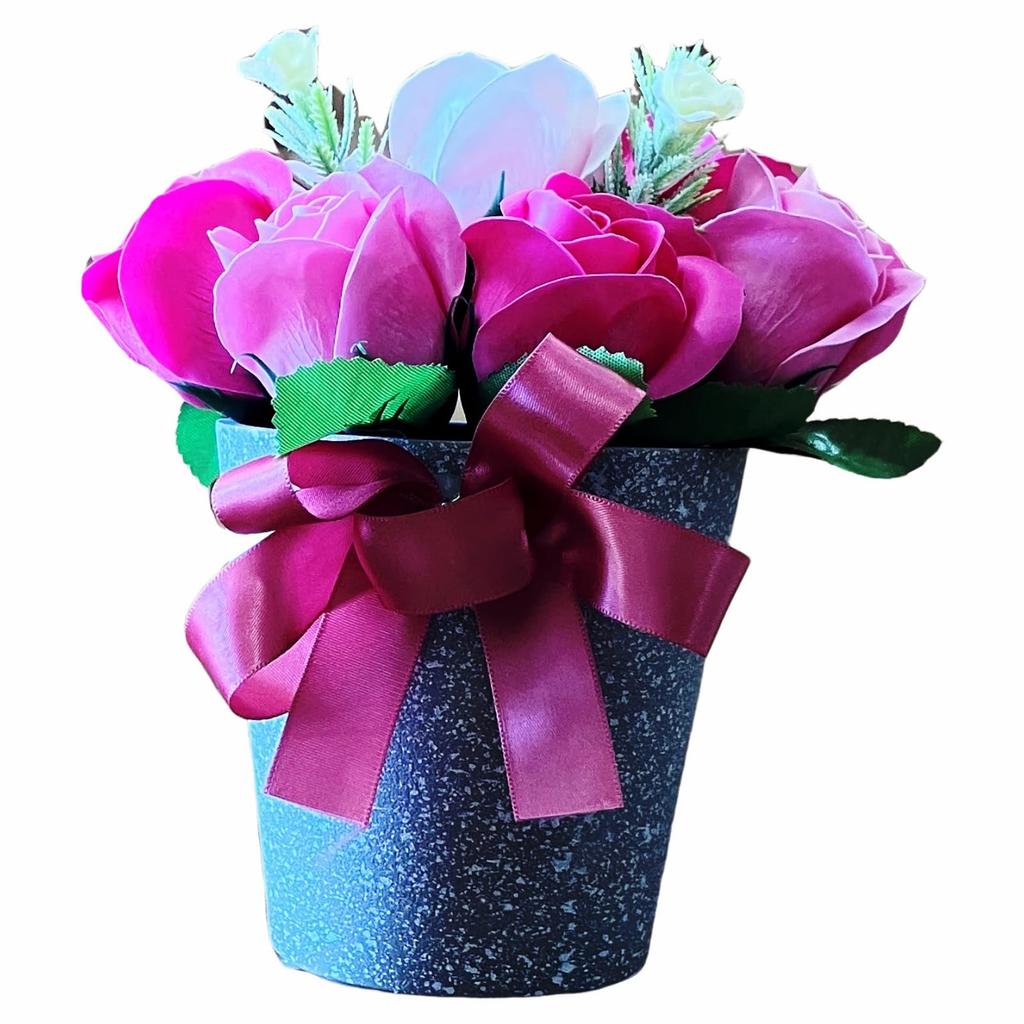 Soap Flower Bath Salts Arrangement MG Pink Gift 786150 Q-FLA