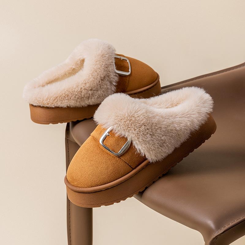 New Cotton Slippers Medium Help Winter Bag and Indoor Home Warmth Plush Cotton Shoes Winter