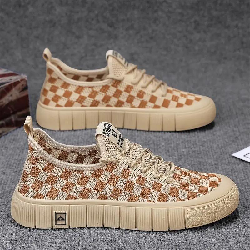 Fashion Summer Sneakers Man Breathable Mesh Vulcanize Shoes for Men Tennis Classic Original Social Deals Walking Common Designer Luxury