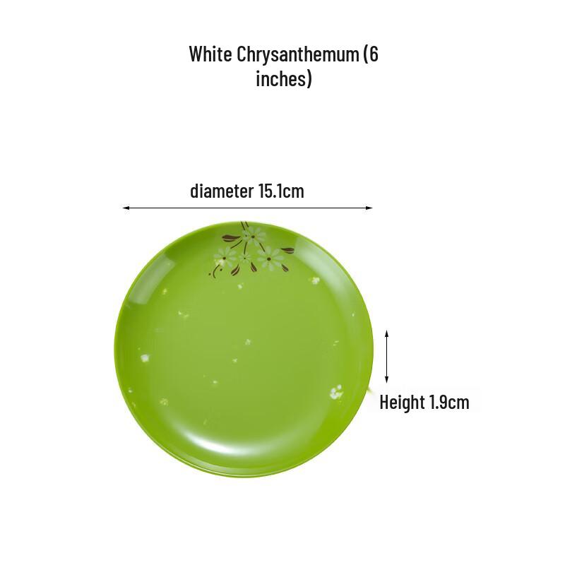 Thickened White Chrysanthemum Ceramic Salad Plate Set