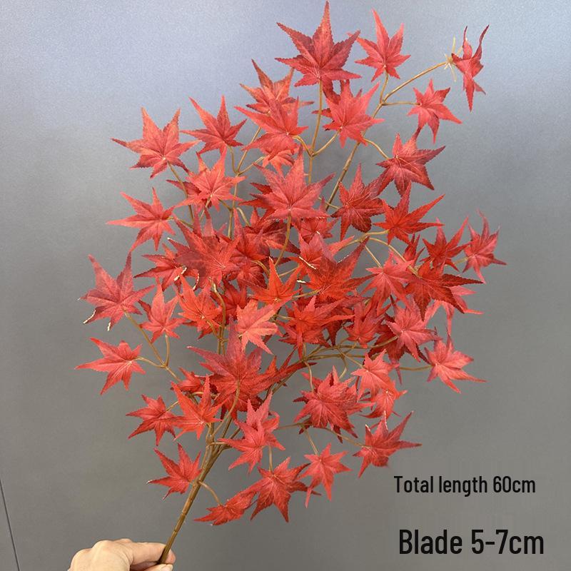 Artificial Japanese Maple Leaves - 7-Lobed Red Maple Tree Decoration