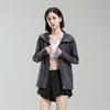 Women's Anti-UV Ice Silk Hooded Windbreaker - Breathable, Elastic, and Sun-Protective Summer Jacket for Climbing