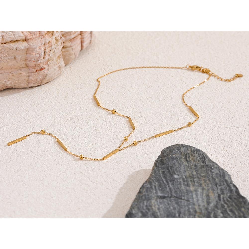 Yhpup Thin Chic 316L Stainless Steel Long Chain Exquisite Necklace for Women Waterproof Daily Jewelry Bijoux Gift
