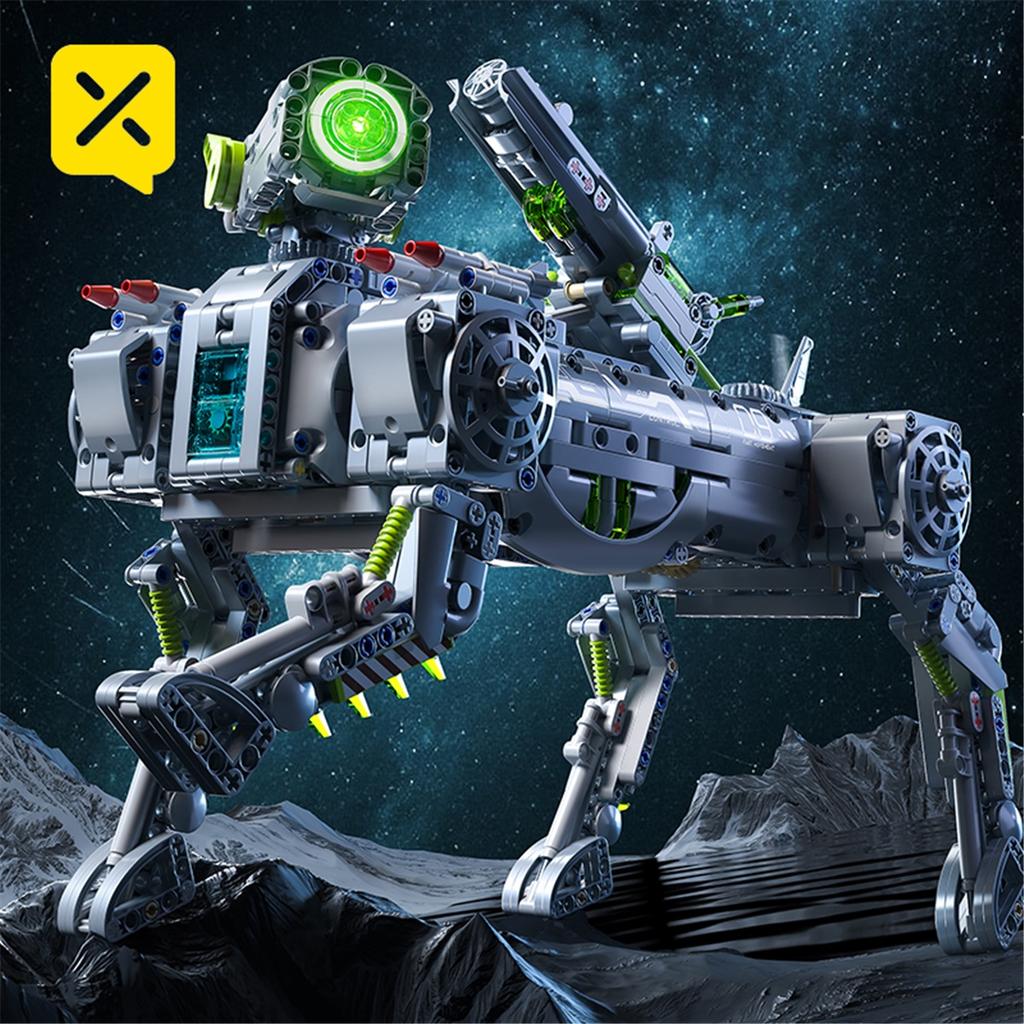 Mechanical Robot Dog Building Block Set with Rotating Flexible Tail Suitable for Children and Adults Christmas Gift