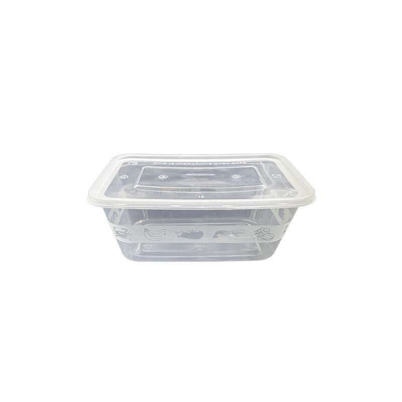Transparent Disposable Square Takeaway Meal Box with Lid