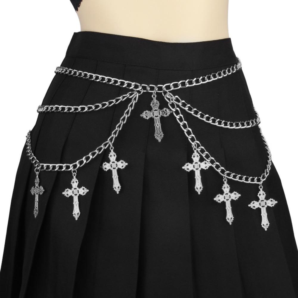 Temperament Hollowing  Cross Waist Chain Hottie Multi-layer Waist Chain  Women