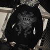 European and American Gothic fashion printed street slimming sexy long sleeved top