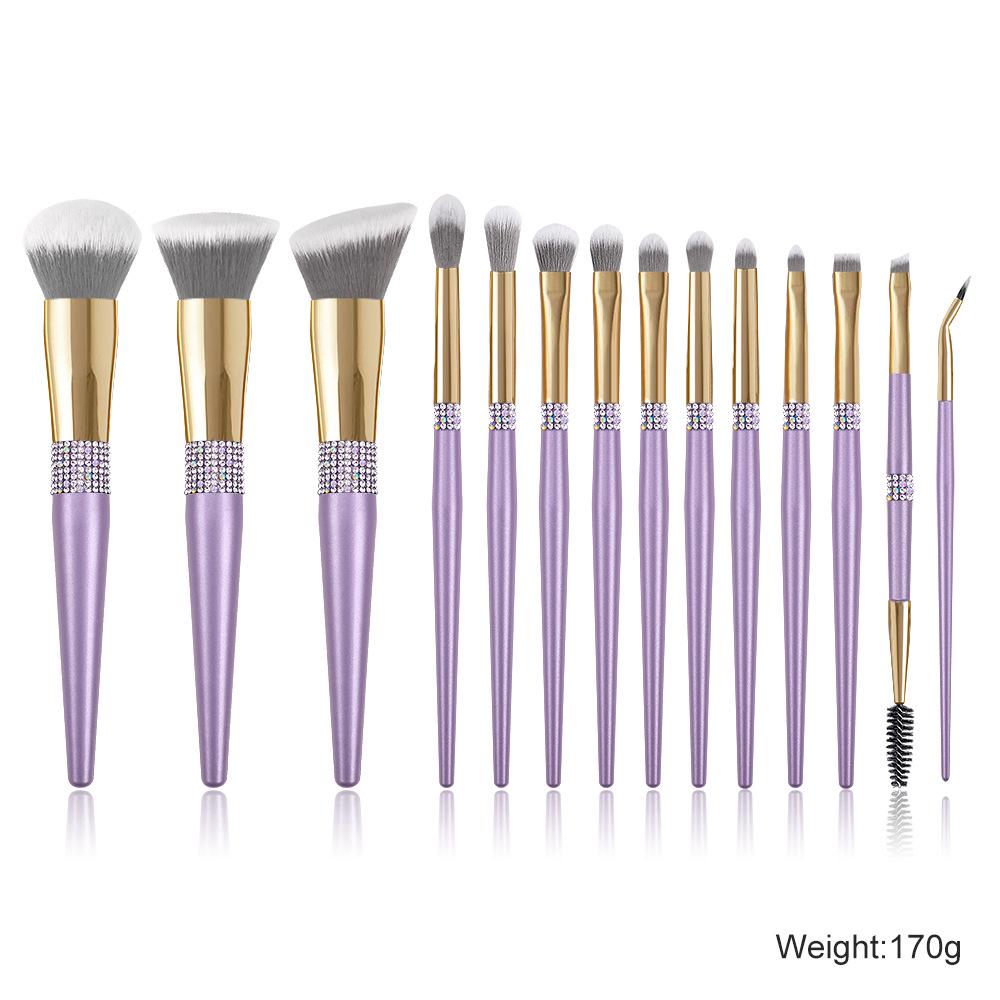 

Bi You Yi: 14-Piece Professional Lilac Purple Makeup Brush Set with Ultra-Soft Bristles
