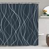 Simple Abstract Line Bathroom Four-Piece Shower Curtain Bathroom Shower Curtain Partition Curtain Bathroom Curtain Polyester