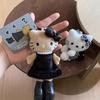 New Hello Kitty Girl Heart Shaped Black Cute Plush Long Legs KT Cat Keychain Women's Handbag Plush Decoration Girl Birthday Gift