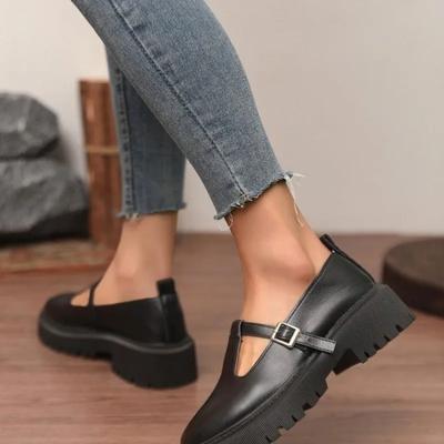 Modne Damskie Buty 2025 Marka Klamra Pasek Damskie Szpilki Moda Okrągły Nosek Biuro Kariera Nowe Wygodne Duże Rozmiary Szpilki Damskie