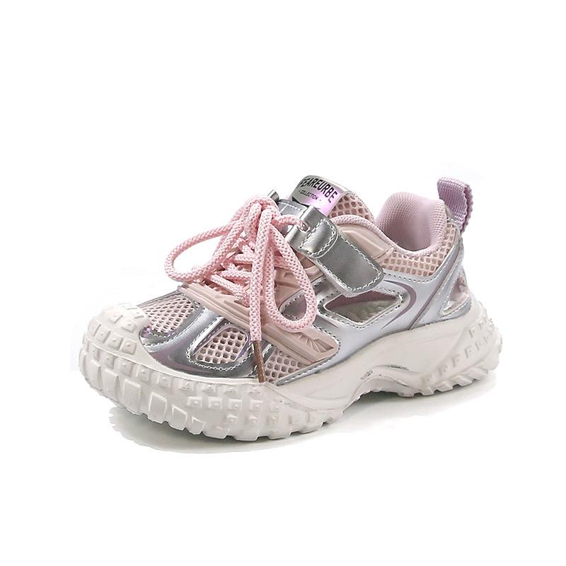 

Детская ретро обувь с шинами 2025 лето полусандалии полая сетка мальчики спортивная обувь дышащая девочки повседневная обувь 27-31 yards, 5 pairs in one hand розовый