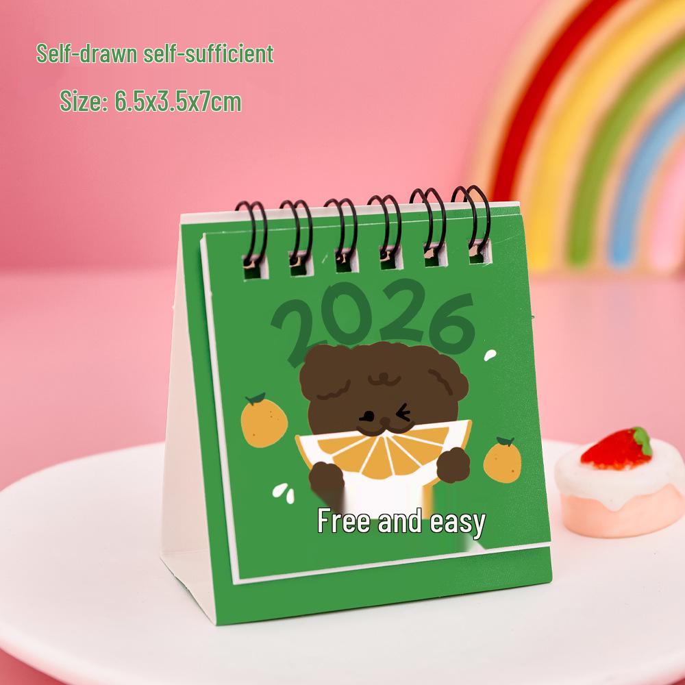 2026 Söt Tecknad Frukt Mini Skrivbordskalender - Student Skrivbordsdekoration