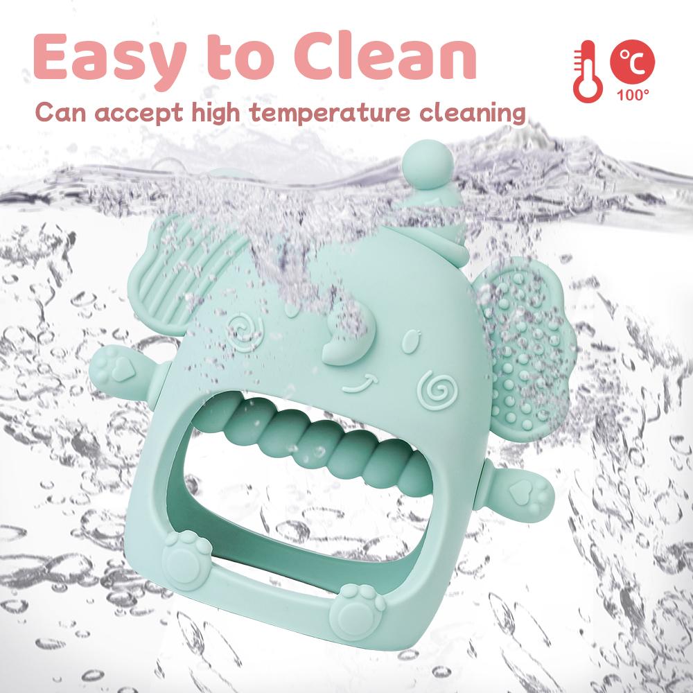 Baby Silicone Teether Toys Cute Elephant Shape Teether Gum Pain Relief Teether Toys Children Sensory Puzzle Toys