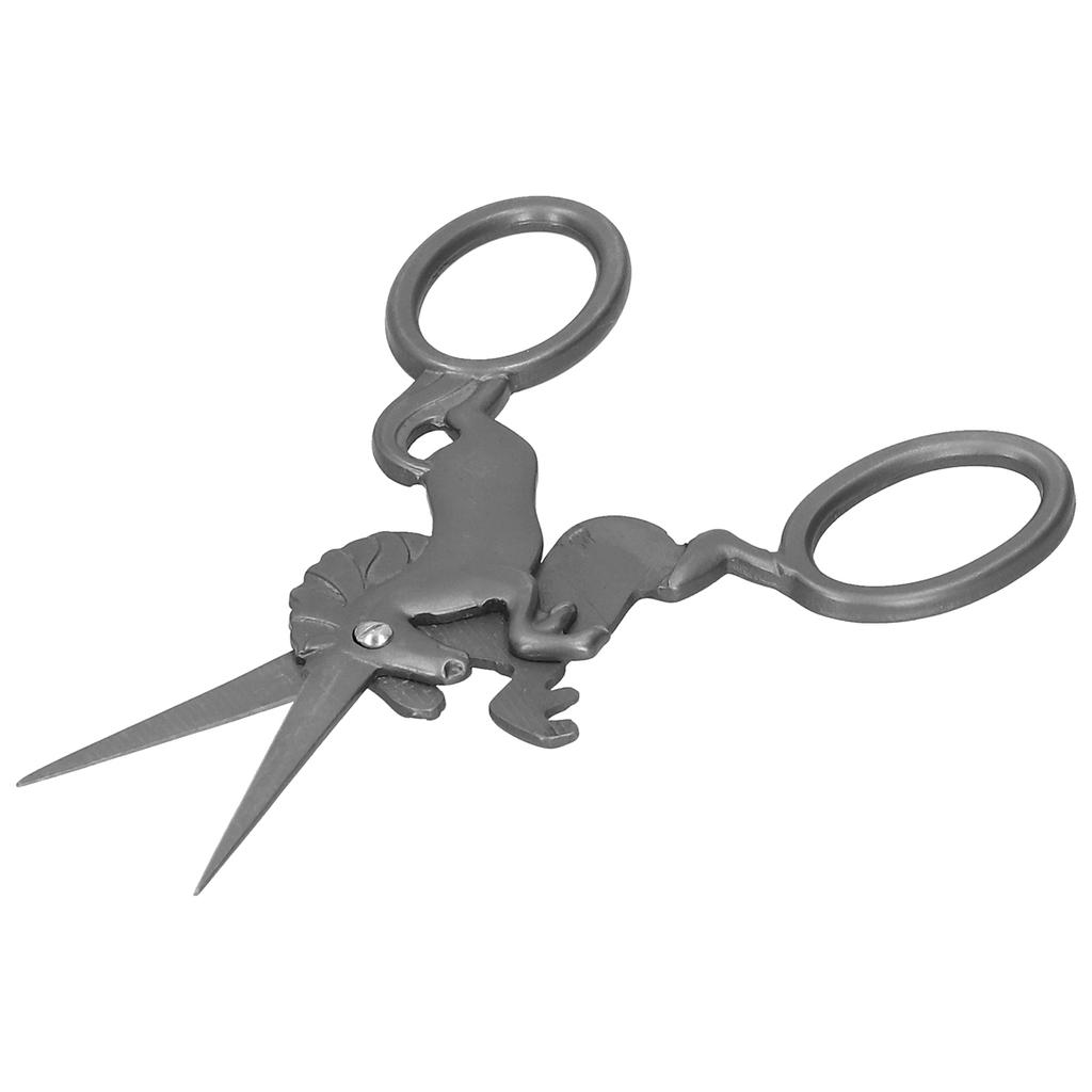 Sewing Work Scissors Retro Style DIY Embroidery Art Work Stainless Steel Craft CollectionGray
