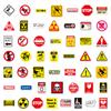10/30/50/100pcs Warning Pattern Sign Stickers Prohibited Danger Banning Decals Laptop Skateboard Fridge Cool Decoration Sticker