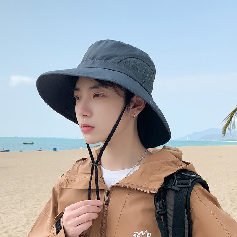 

9250 summer men s sun hat outdoor mountaineering fishing sun hat breathable mesh big eaves bucket hat