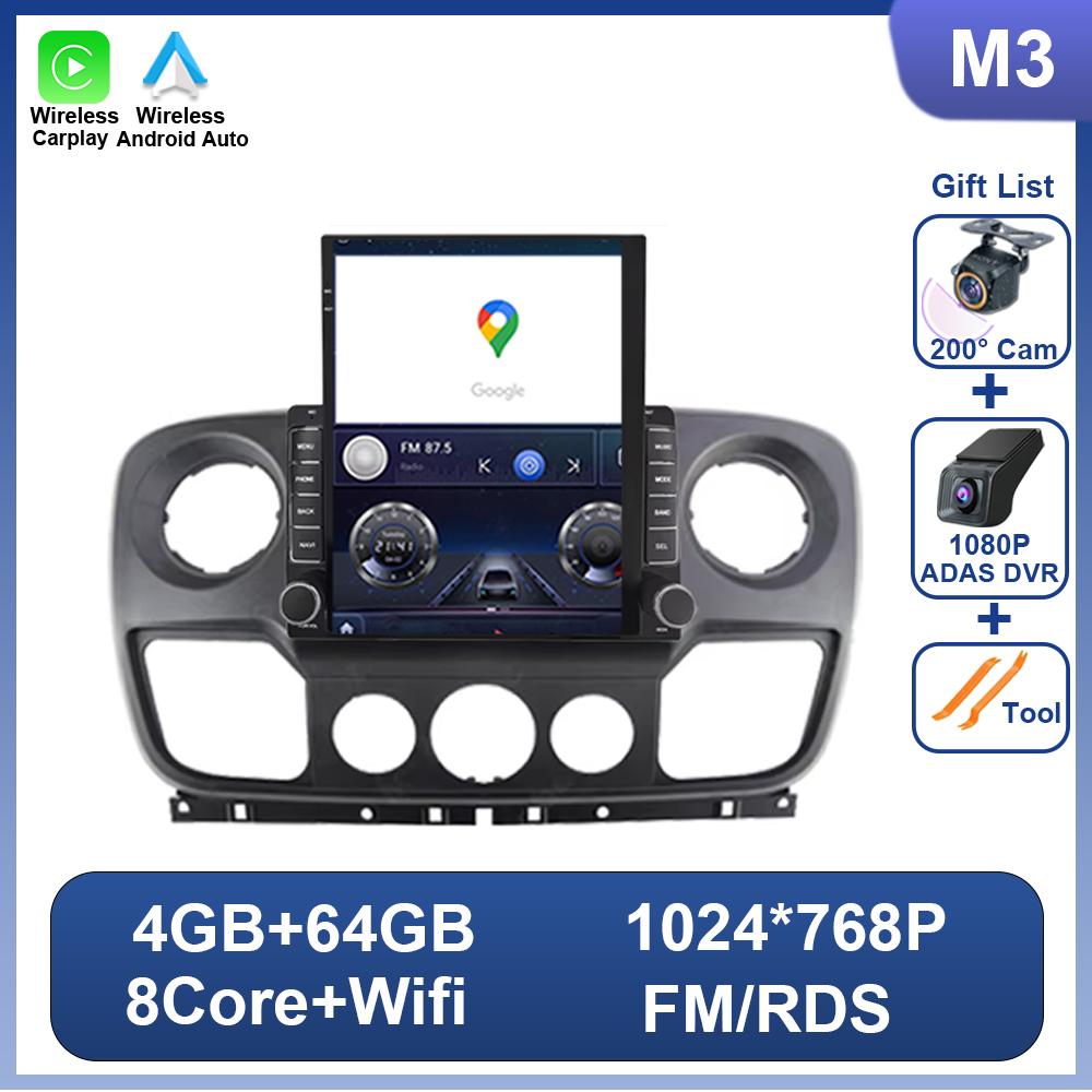 9.7 Inch For Renault Master Nissan NV400 Opel Movano 2010 2021 For Tesla Style Car Radio Video Audio Multiemedia Player No 2din