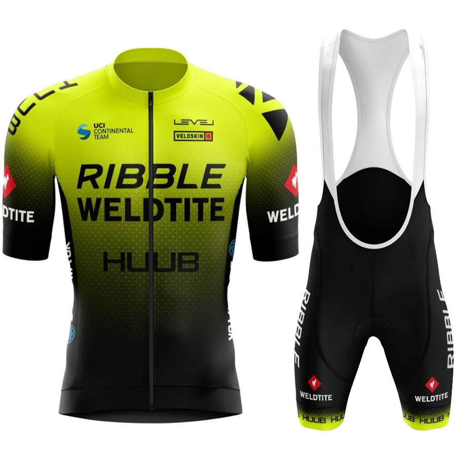 Huub Tuta da Ciclismo da Bicicletta a Manica Corta da Uomo Abbigliamento Estivo da Strada Asciugatura Rapida Traspirante Pantaloni da Mountain Bike Vestibilità Slim