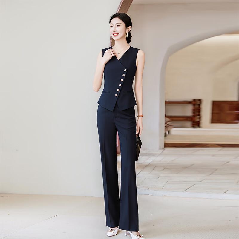 Women's Irregular Vest & Wide-Leg Pants Set