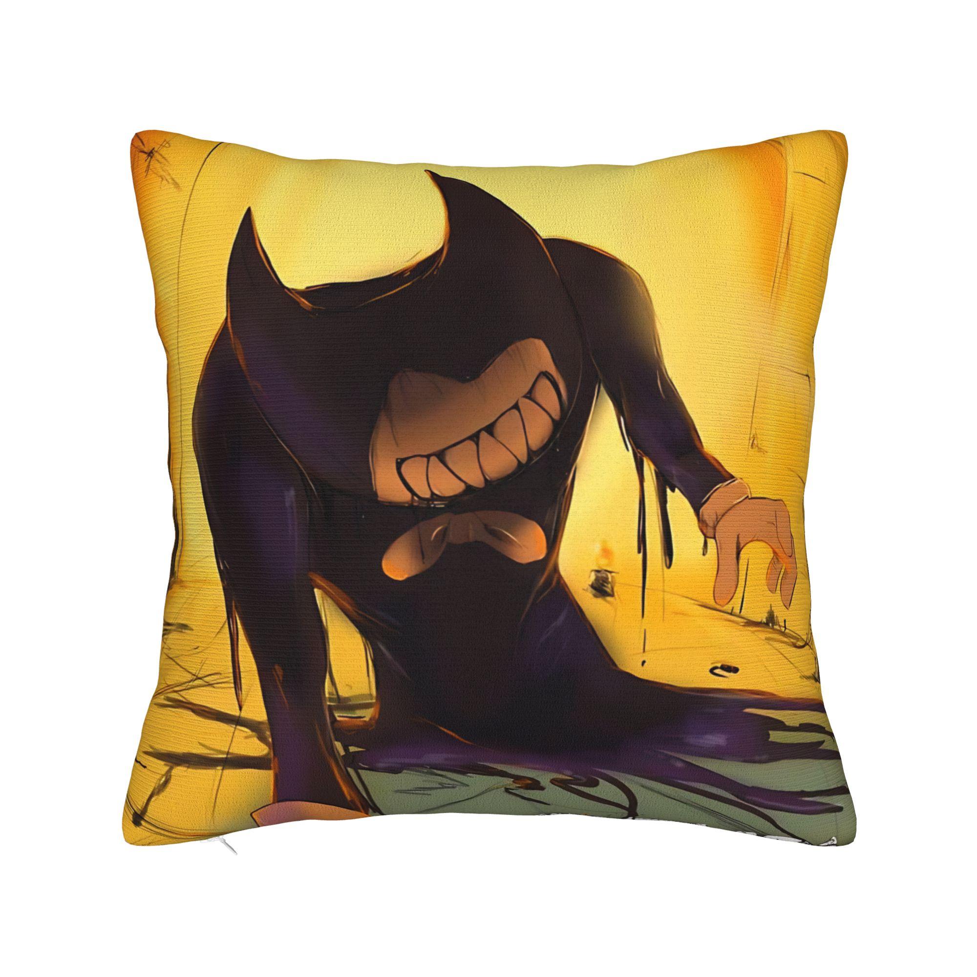 Bendy and the Dark Revival Pillowcase Polyester Cushion Cover Gift Game Cartoon Pillow Case Cover Home Square 45*45cm 12x12Inch