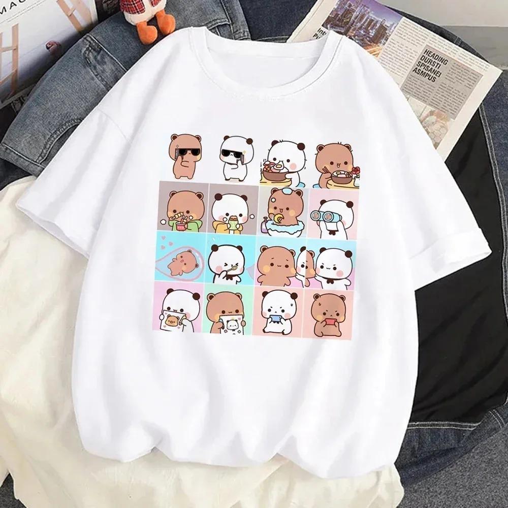 Cute Bear LOVE T Shirt Women Bubu Dudu Couple Tops Tee Summer Short Sleeve Tshirts FeUnisex Korean Casual Girl Tshirt Camisetas