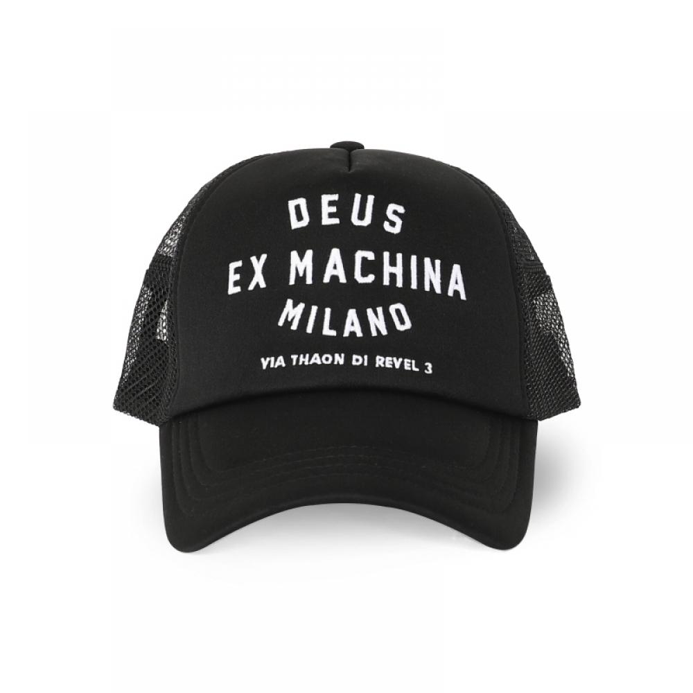 Deus X Macina Dma47622 Blk Milano Address Milan Address Trucker Ball Cap