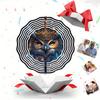 Metal Wind Chime with Crowned Owl Design Dual Direction Spinning No Electricity Needed for Garden Patio Yard Outdoor Decoration