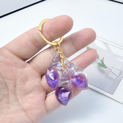 Luminous Transparent Conch Keychain Y2k Trendy Bag Pendant for Women Couple Family Keychain Pendant