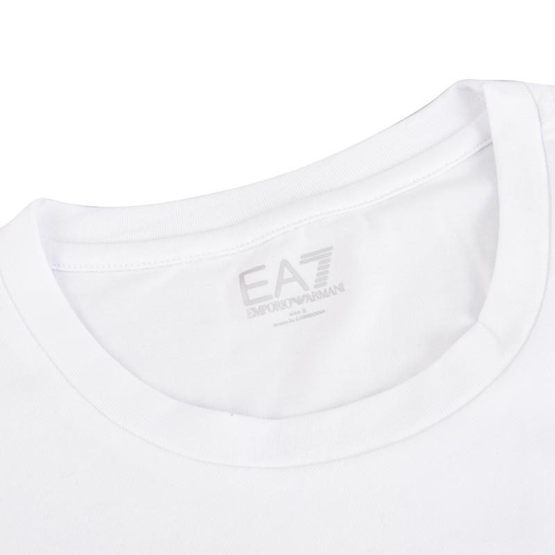 Emporio Armani EA7 FW21 Casual Letter Round Neck Long Sleeve T-Shirt Men tops White 3KPT64-PJ03Z-1100