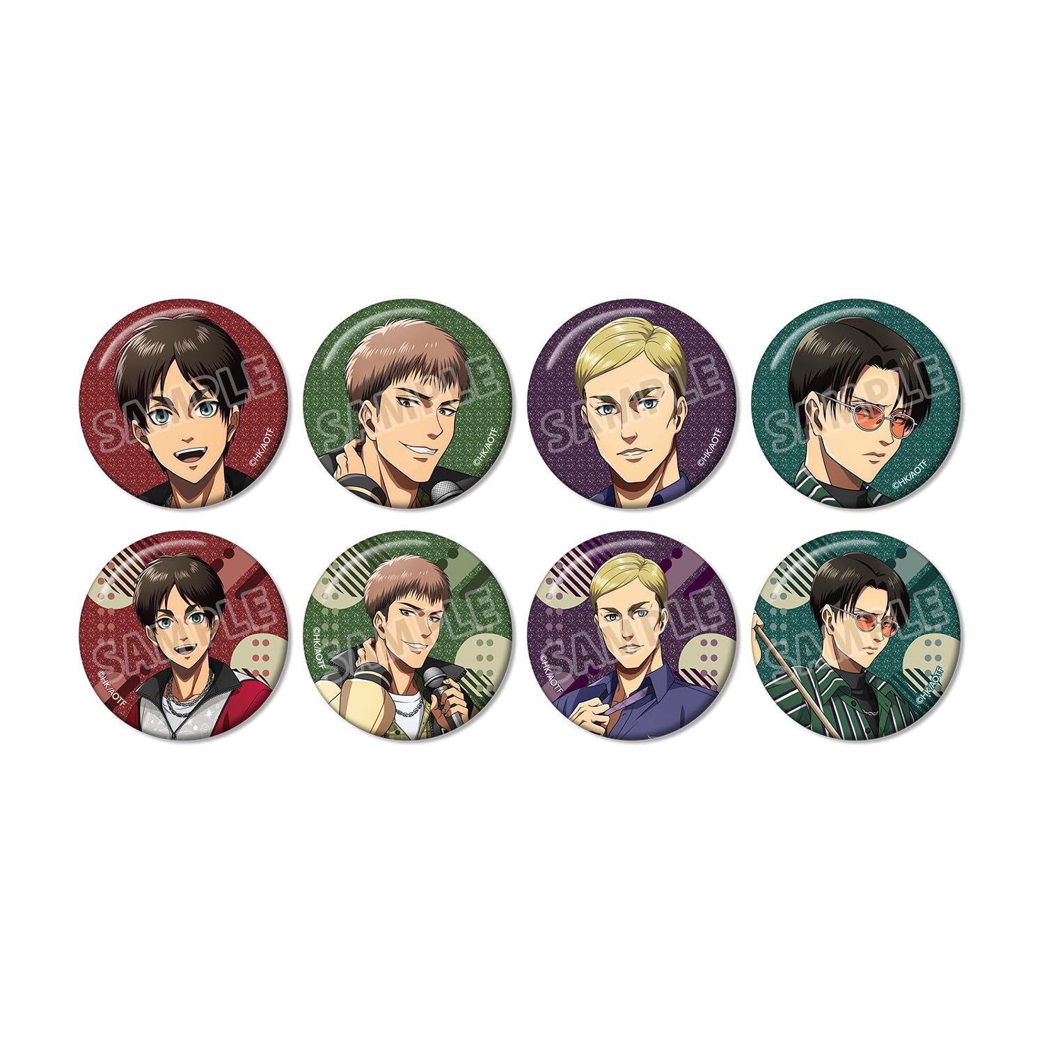 

Attack on Titan Original Retro Fashion Trading Glitter Box of 8 Ver. Badges,