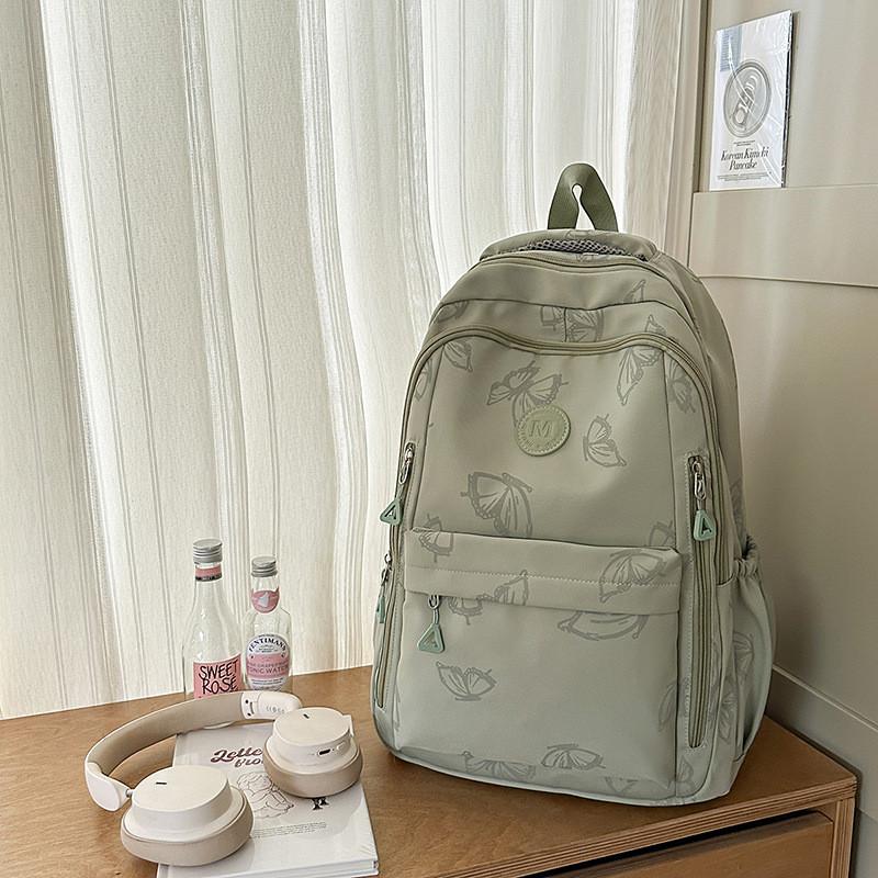 Simple Capacity Large Backpack With Butterfly And Letter Print Design For Daily