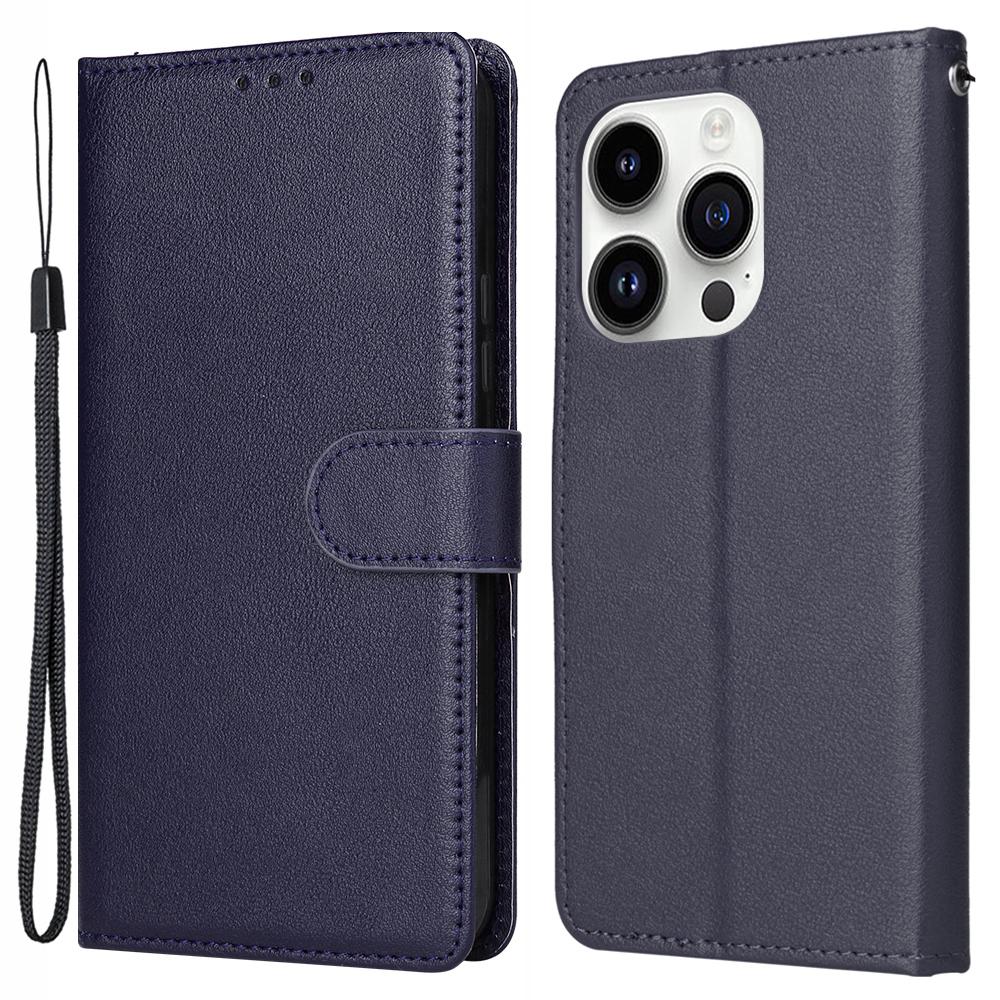 For iPhone 14 Pro Max Case PU Leather+TPU Phone Cover with Wallet Stand