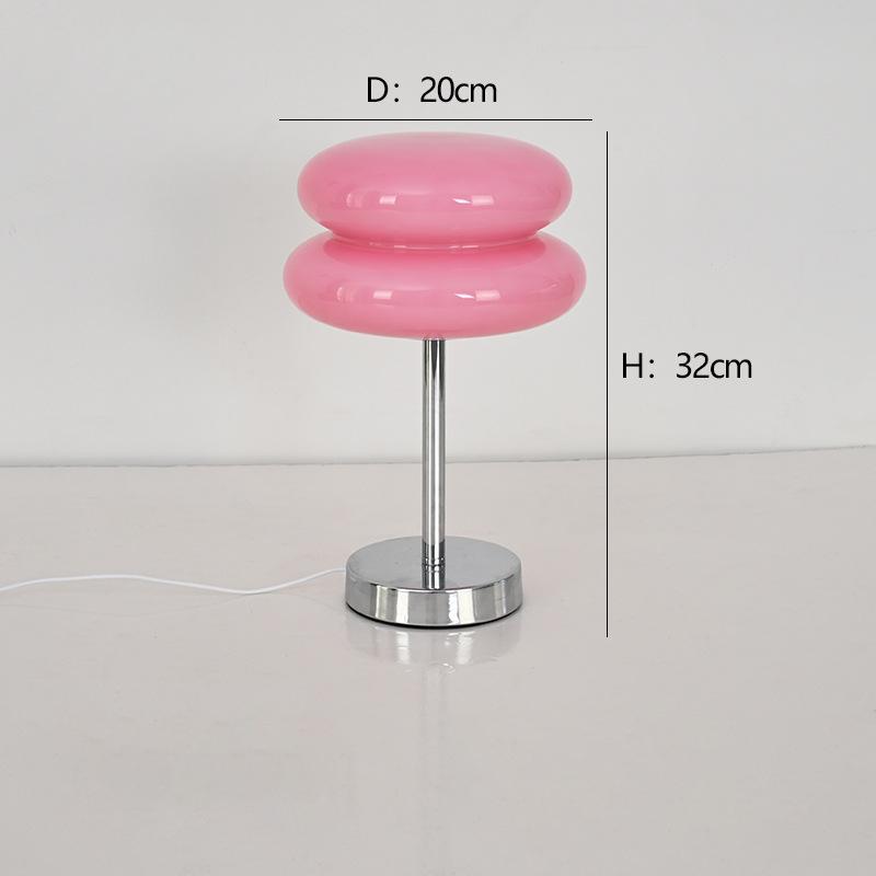 Table Lamp Glass Double Layer Tart Antique Mushroom Bedside Table Lamp Night Light Ambient Table Lamps