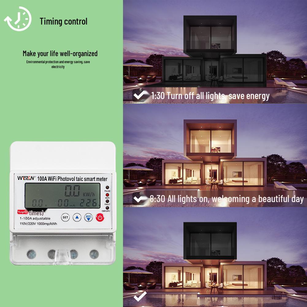 WiFi Smart Circuit Breaker with Bidirectional Metering & Voltage Protection, Prepaid Electricity Metering, Auto Reclosing & Timing Functions