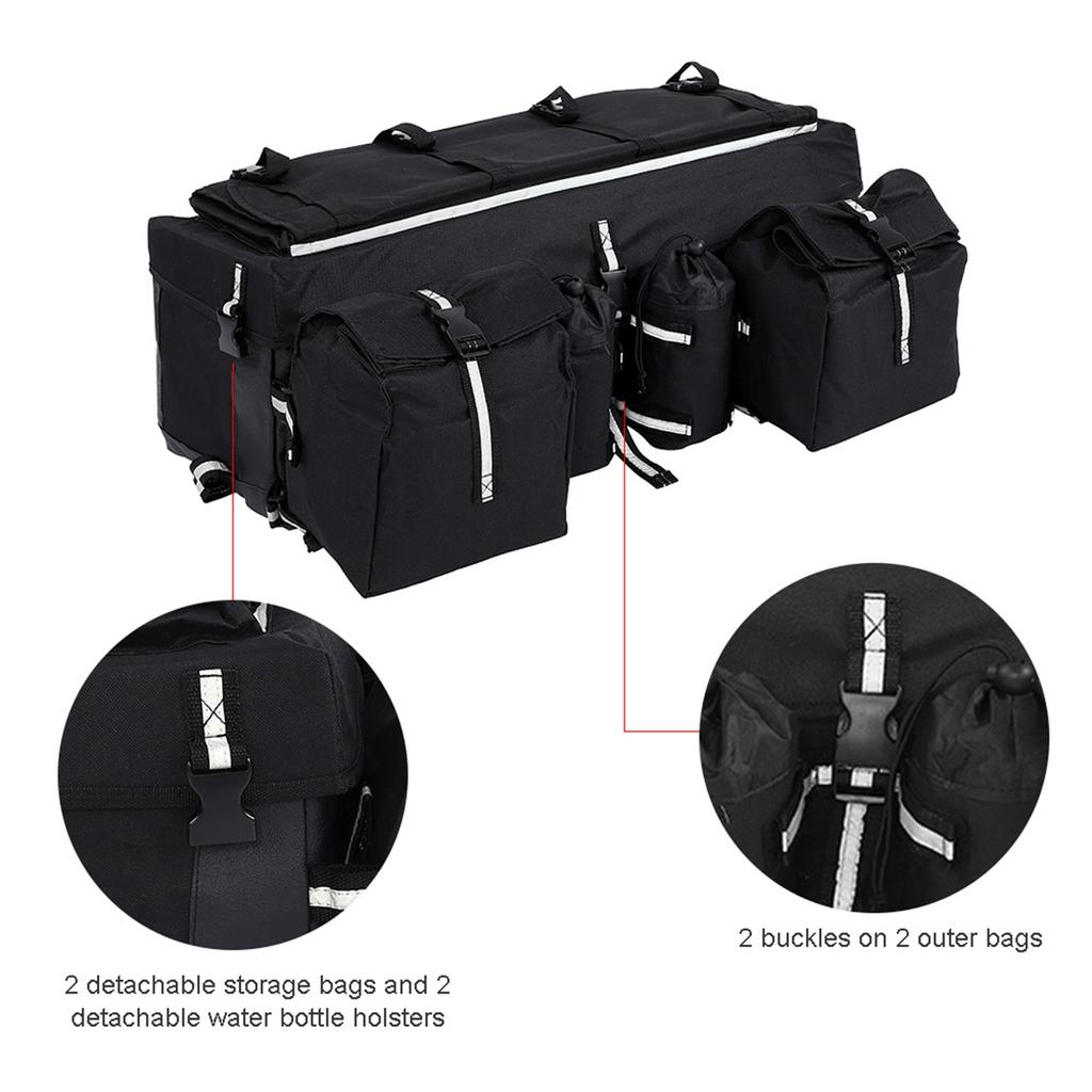 ATV Rear Rack Soft Luggage Storage Cargo Gear Pack Tank Saddle Bag