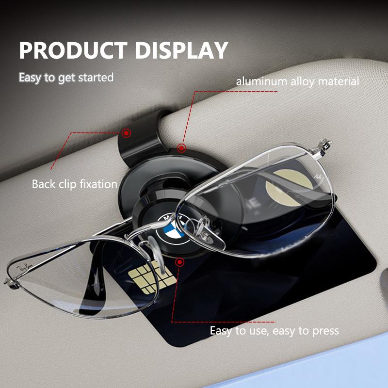 For BMW Stainless Steel Car Sunglasses Clip Sun Visor Glasses Hanger M 1 3 4 5 6 7 Series X1 X3 X4 X5 G20 G38 F48 E36 E39