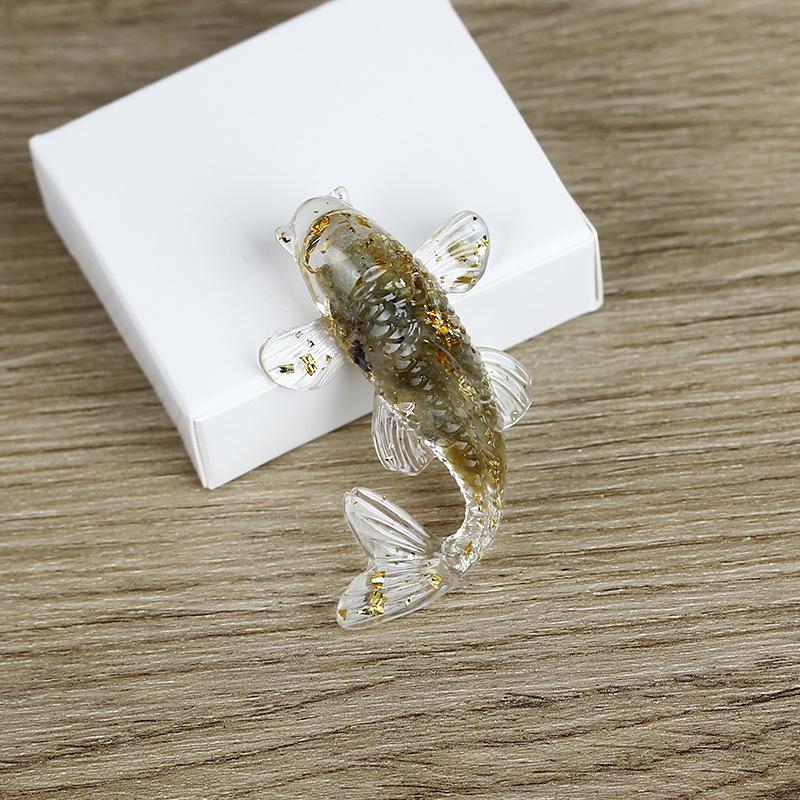 Fish Statue Natural Stone Healing Crystal Carved Animal Figurine Room Decor Reiki Mineral Gemstone Aquarium Decoration Gift