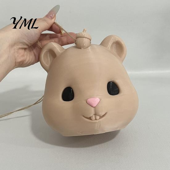 Outdoor Yard Ornament Mouse Head Squirrel Feeder, Funny Animal Face Patio Feeder Hanging Wildlife Feeding Station for Garden Backyard Decor