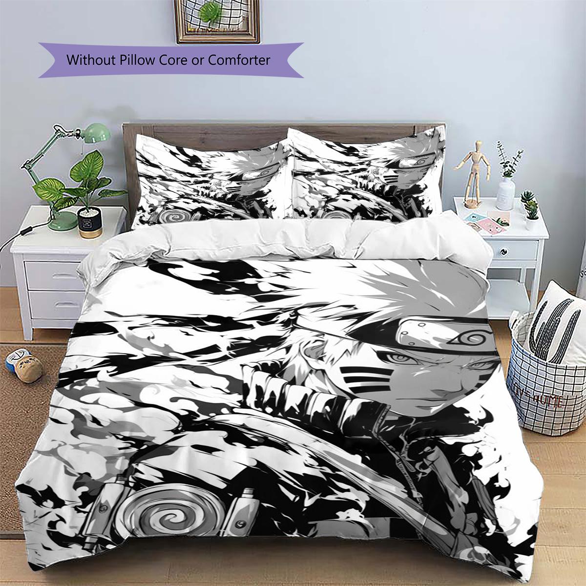 

Naruto Uzumaki Patterned Pillowcase & Duvet Cover Set Anime Modern Printed Bedding for Bedroom Surprise Choice.-TING 135x200cm