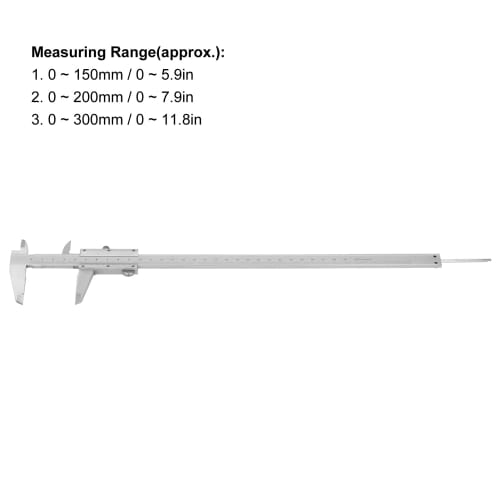 Vernier Caliper, 150mm/200mm/300mm High Carbon Steel Caliper, Measuring Gauge for Measuring Width, Outer Diameter, Inner Diameter, and Depth (0-150mm)