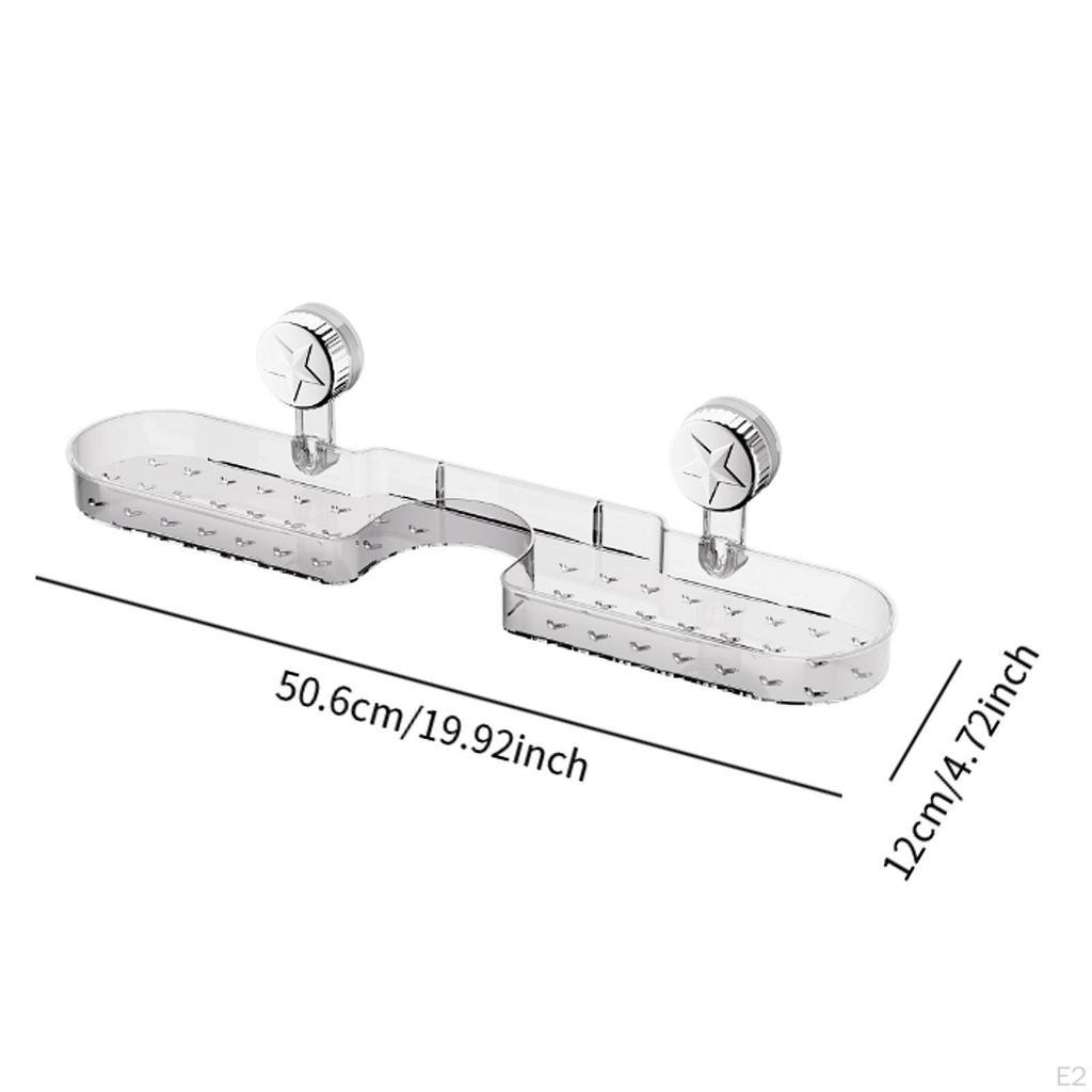 Bathroom Storage Rack Kitchen Organizer Shower Shelf Suction Cup for Laundry Room