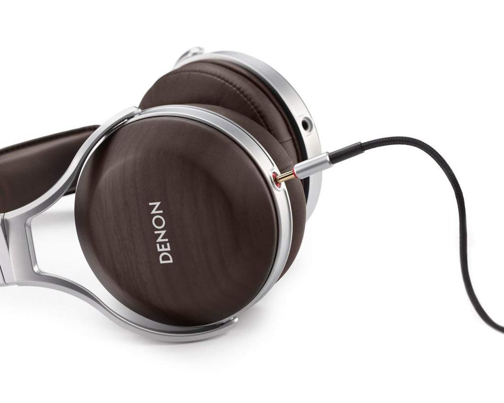 Denon Dynamic Audio Wood Zebrawood AH-D5200 Headphones, Over-ear, Closed-back Type, High-Resolution Compatible, Housing, AH-D5200EM