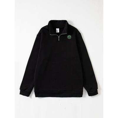 Men'S Crew Neck Half-Zip Casual Sweatshirt | Geometric-patterned, Slight Stretch Fabric, Loose Fit for Autumn and Winter