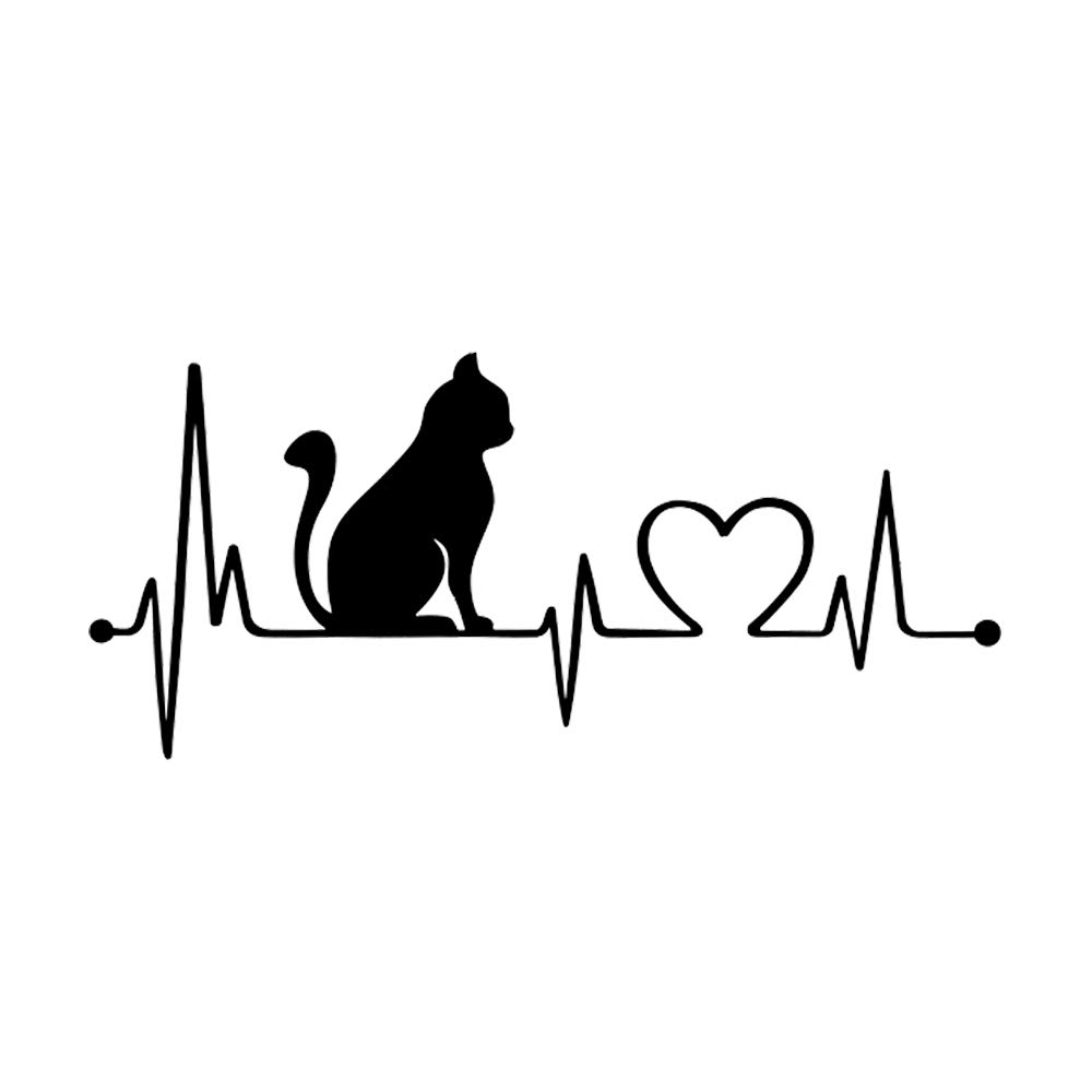 [JASDESIGN] Cat Sticker Car Bike Helmet Scratch Hiding Black White чёрный