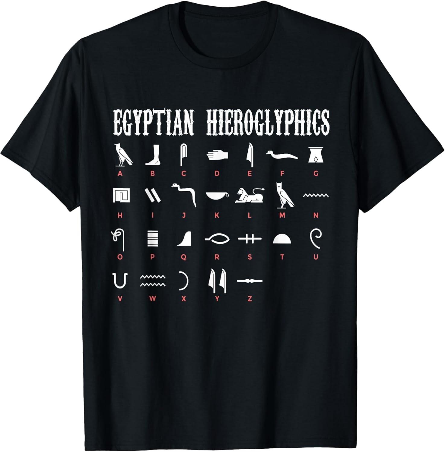 BEST! Egyptian Characters Pharaoh Egypt Hieroglyphics History Tee Size S-3XL M