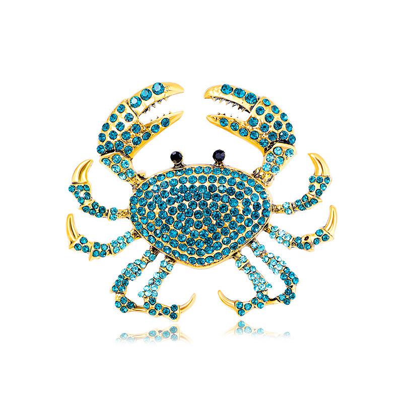 Creative Rhinestone Crab Brooch, Alloy Animal Brooch Accessory Pin New